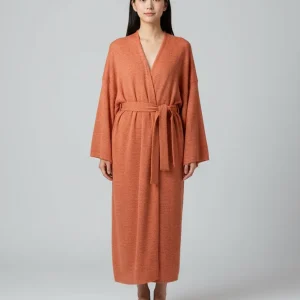 Kimono femme laine terracota