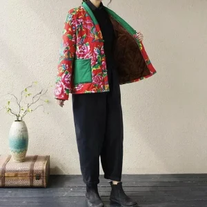 Kimono femme fleuri hiver