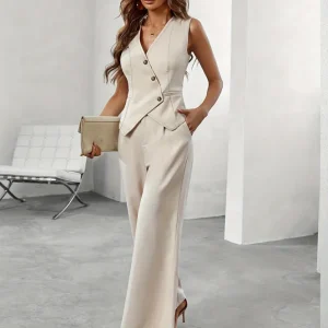 Ensemble gilet et pantalon sur mesure pour femme