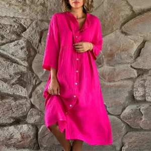 Robe Mi-longue en Lin pour Femme