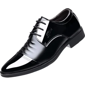 Mocassin luxe semi cuir pointus à lacets