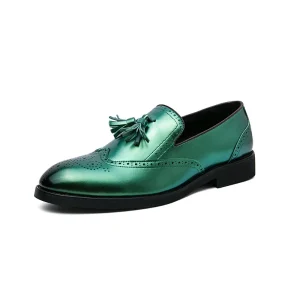 Mocassins chaussure couleur métallique pour hommes