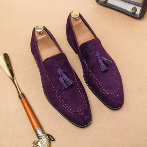 Mocassins en daim style vintage