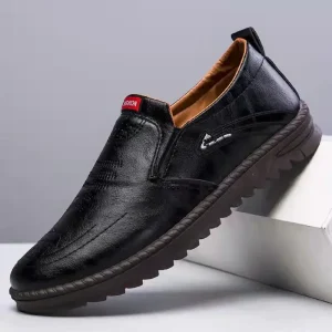Mocassins noir et marron à semelle épaisse pour homme