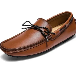 Mocassins bateau style vintage effet cuir pour homme