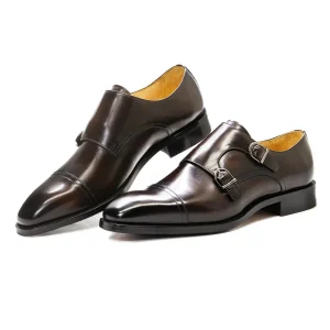 Mocassin en cuir doubles boucles