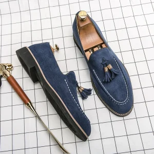 Mocassins italiens effet daim pour homme