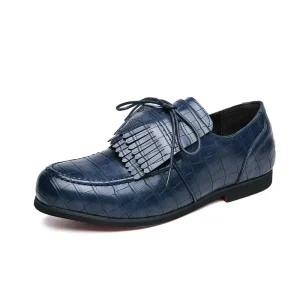 Mocassin chaussure rond style languette à lacets
