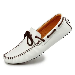 Mocassins bateau vintage à lacets épais pour homme