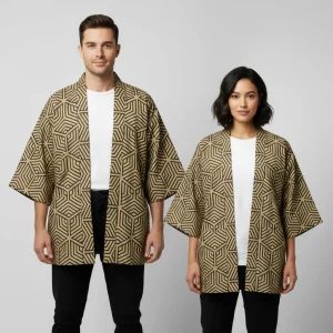 Veste kimono marron clair