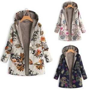 Veste Imprimée de Style Vintage pour Femmes