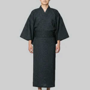 Yukata Homme bleu rayé