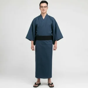 Yukata Homme bleu