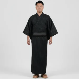 Yukata Homme noir rayé