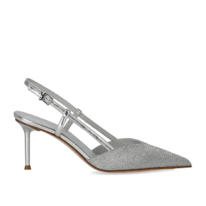 SERGIO LEVANTESI GIULIA SILVER SLINGBACK PUMP