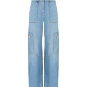 ELISABETTA FRANCHI LIGHT BLUE CARGO JEANS