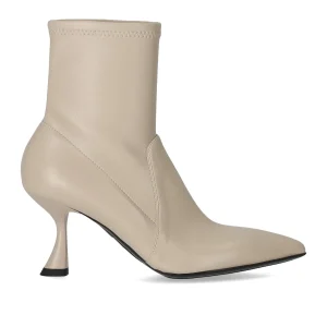 SERGIO LEVANTESI JUNNY CREAM HEELED ANKLE BOOT