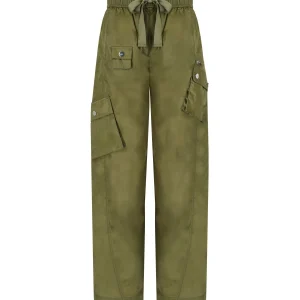 GANNI DUCHESSE GREEN PANTS