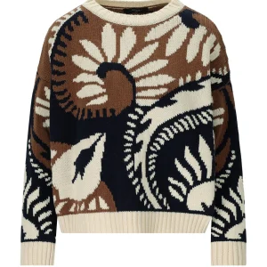 MAX MARA WEEKEND CELEBRE BROWN CREWNECK SWEATER