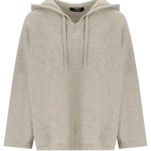 MAX MARA WEEKEND GHIANDA BEIGE HOODED SWEATER