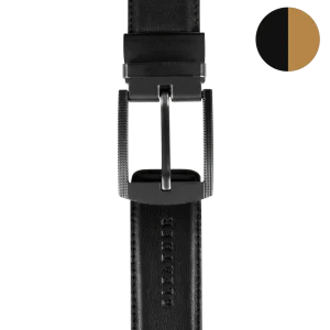 Ceinture: C30 Double face  Noir/Cognac