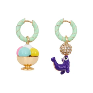 ESSENTIEL ANTWERP JONY AQUA GREEN EARRINGS