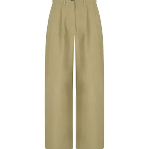 ESSENTIEL ANTWERP JAMMER BEIGE WIDE LEG TROUSERS