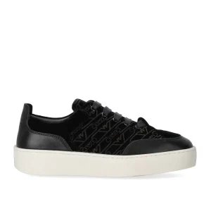 EMPORIO ARMANI BLACK MONOGRAM SNEAKER