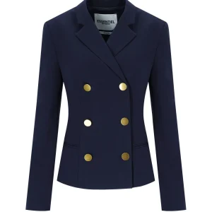 ESSENTIEL ANTWERP IRTHA NAVY BLUE DOUBLE-BREASTED BLAZER