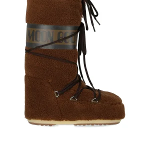 MOON BOOT ICON FLEECE BROWN SNOW BOOT