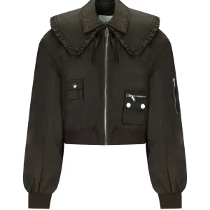 GANNI BROWN BOMBER JACKET