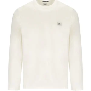 C.P. COMPANY GAUZE WHITE LONG SLEEVED T-SHIRT