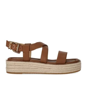 MICHAEL KORS LYNN BROWN PLATFORM SANDAL