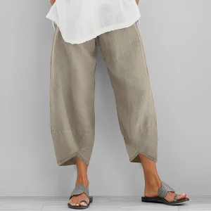 Pantalon en Lin Décontracté pour Femme