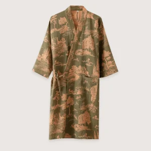 Peignoir kimono vert homme | Ukiyo