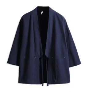 Haori traditionnel bleu foncé