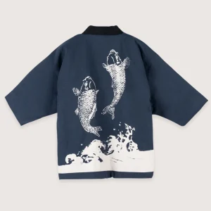 Veste kimono bleu | Carpe Koï Nipponne