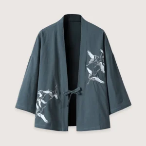 Veste kimono bleu gris | Kaze