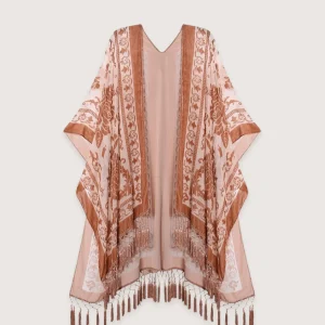 Veste kimono rose floral japonais