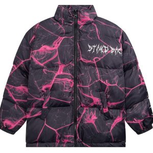 Doudoune japonaise Stand back rose